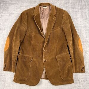 Rough Rider Corduroy Blazer Mens 44 Brown Vintage 70s Elbow Patch Western 90s